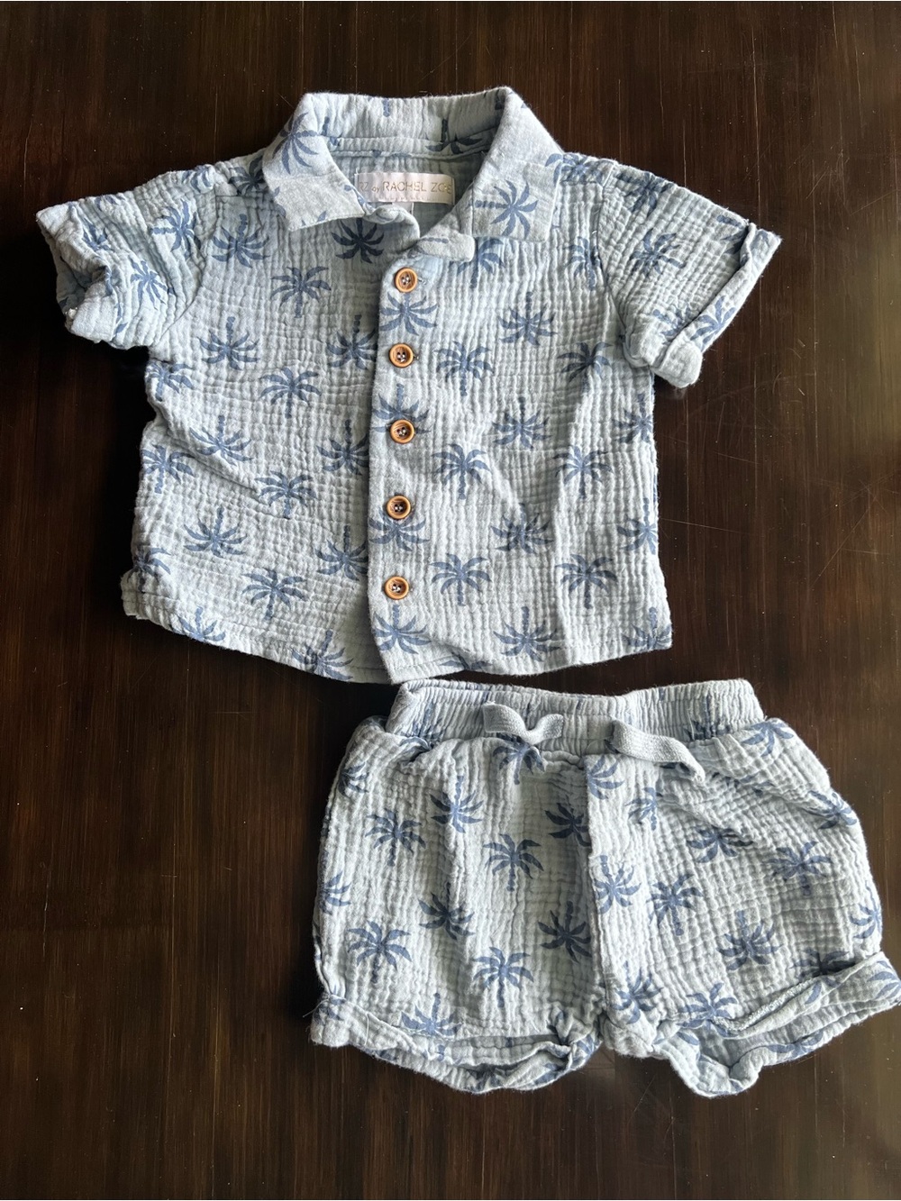 Baby boy tropical button down and shorts outfit